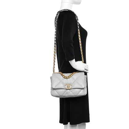 Chanel Lambskin Quilted Medium Chanel 19 Flap Grey 2 of 10