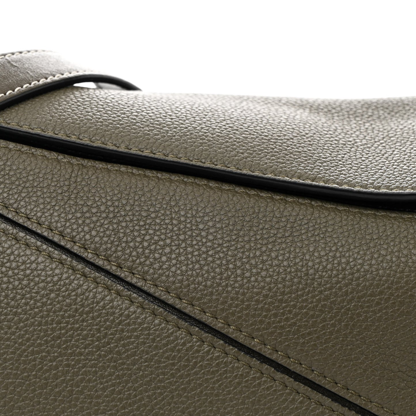 Calfskin Small Puzzle Bag Khaki Green
