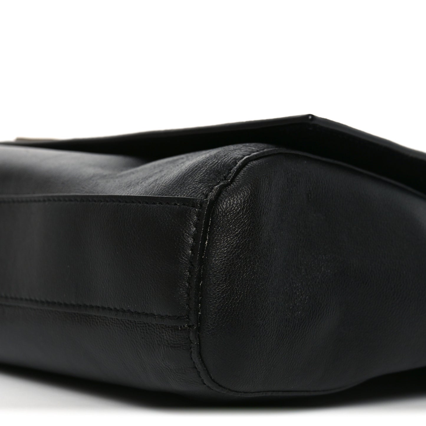 Smooth Calfskin Suede Medium Reversible Monogram Kate Satchel Black