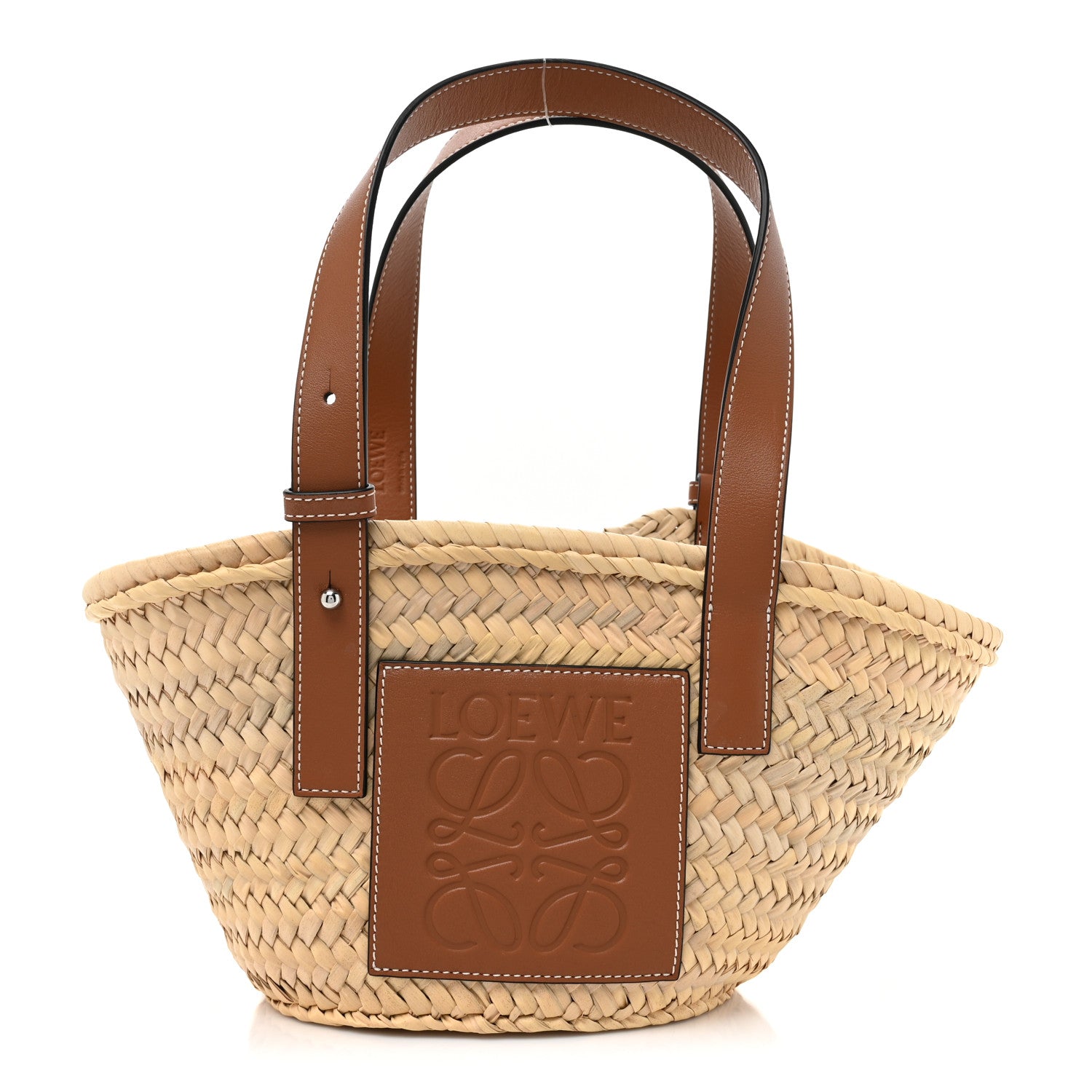 Loewe Raffia Small Basket Tote Bag Natural Tan 1 of 10