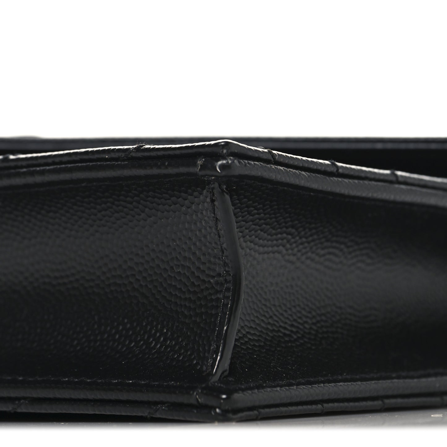 Grain De Poudre Matelasse Chevron Monogram Monochrome Envelope Chain Wallet Black