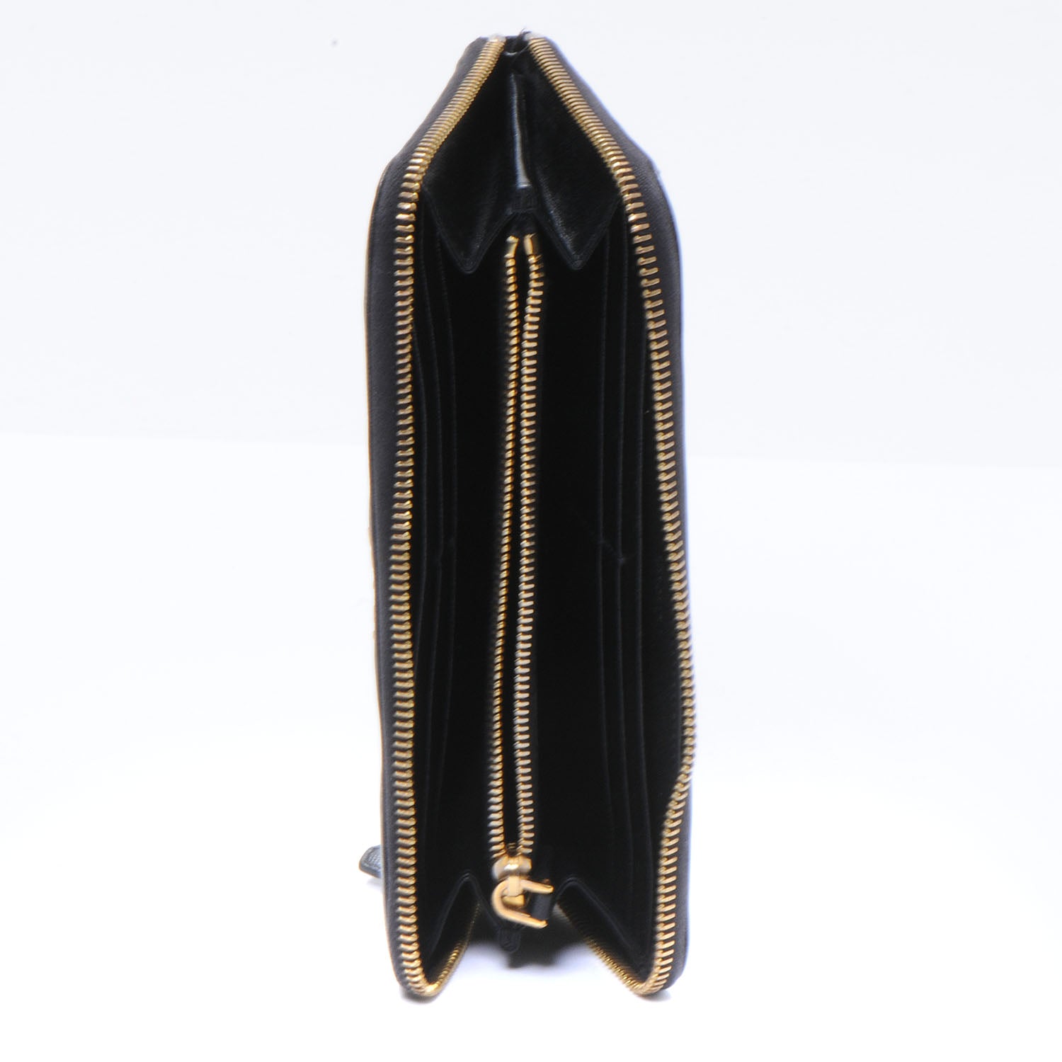 Prada Saffiano Metal Zip Around Wallet Nero Black 5 of 7
