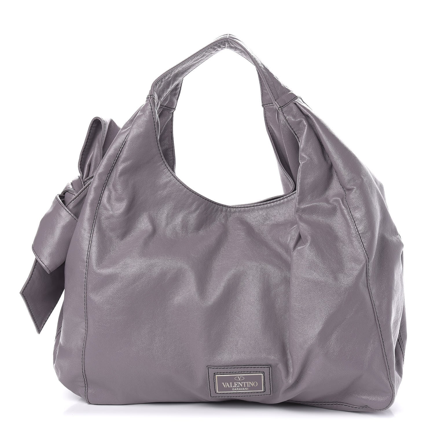 Valentino Garavani Patent Lacca Large Nuage Bow Hobo Lilac 1 of 10
