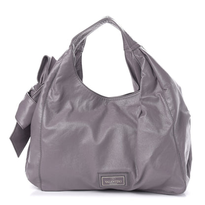 Valentino Garavani Patent Lacca Large Nuage Bow Hobo Lilac 1 of 10