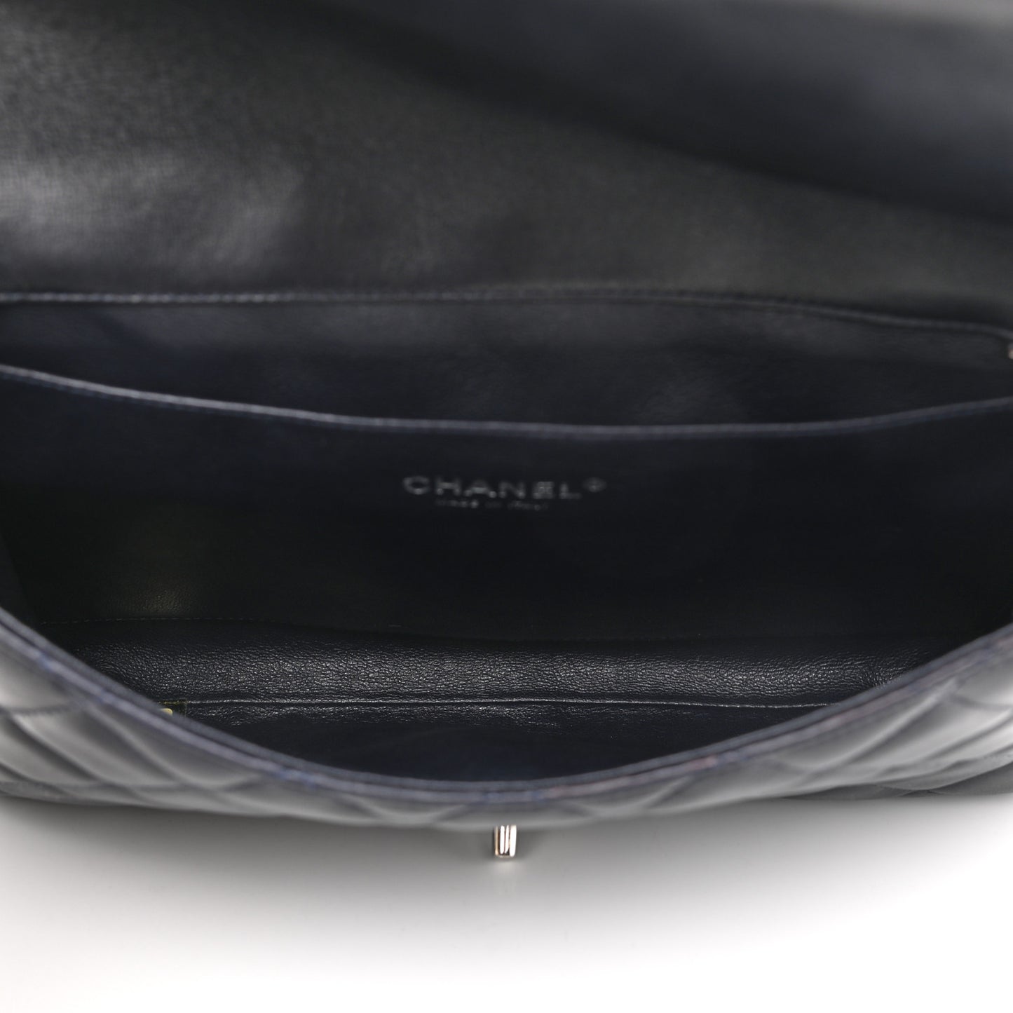 Lambskin Quilted Clutch With Chain Flap Black