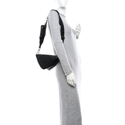 Prada Grace Lux Triangle Shoulder Bag Black 2 of 11