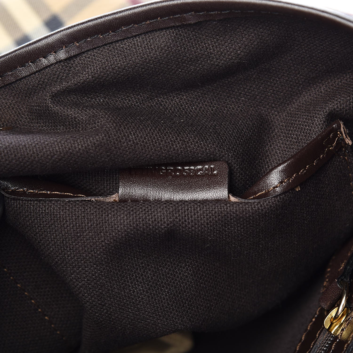 Burberry Haymarket Check Small Onslow Tote Chocolate 11 of 14