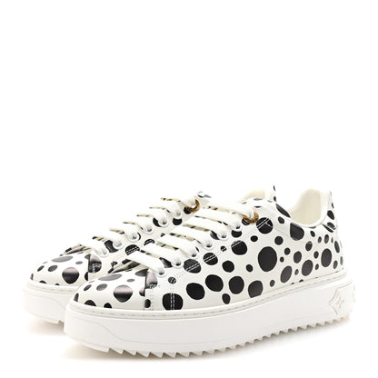 Louis Vuitton LV X YK Calfskin Printed Infinity Dots Time Out Sneakers 35.5 White 4 of 9
