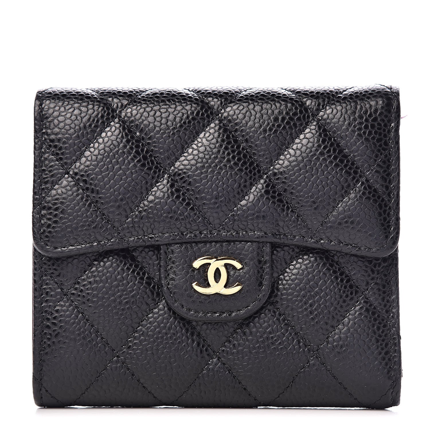 Chanel Caviar Quilted Compact Flap Wallet Black 1 of 10