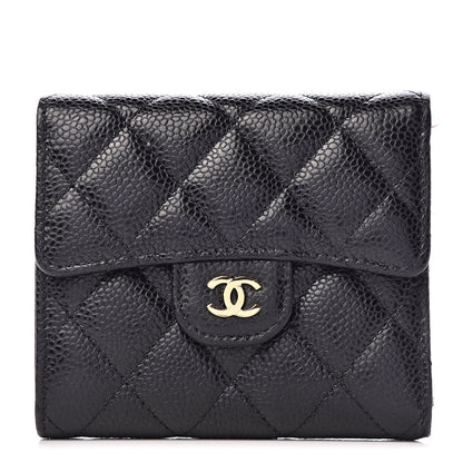 Chanel Caviar Quilted Compact Flap Wallet Black 1 of 10