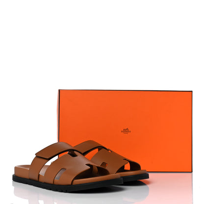 Hermes Calfskin Mens Chypre Sandals 43 Gold 9 of 9