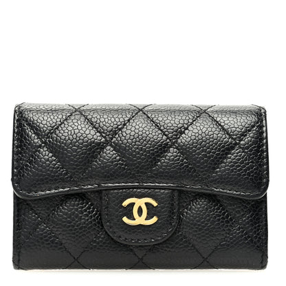 Chanel Caviar Quilted Flap Card Holder Wallet Black 1 of 8