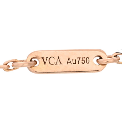 Van Cleef & Arpels 18K Rose Gold Carnelian Sweet Alhambra Heart Bracelet 3 of 4