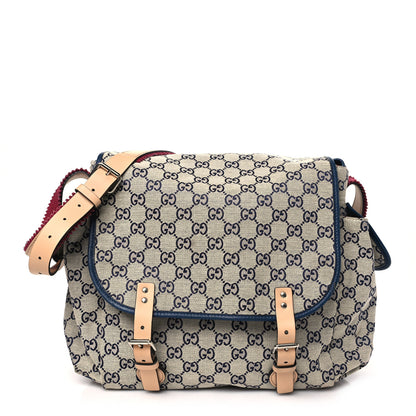 Gucci GG Monogram Diaper Bag Beige Blue 1 of 12