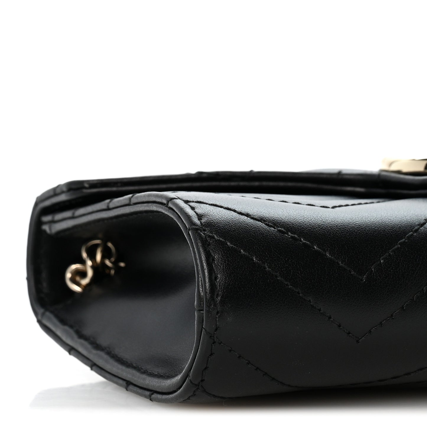 Calfskin Matelasse GG Marmont Chain Wallet Black
