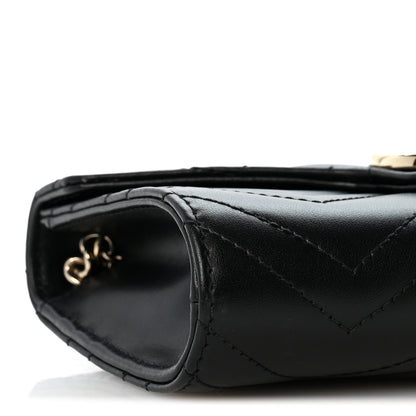 Gucci Calfskin Matelasse GG Marmont Chain Wallet Black 8 of 11