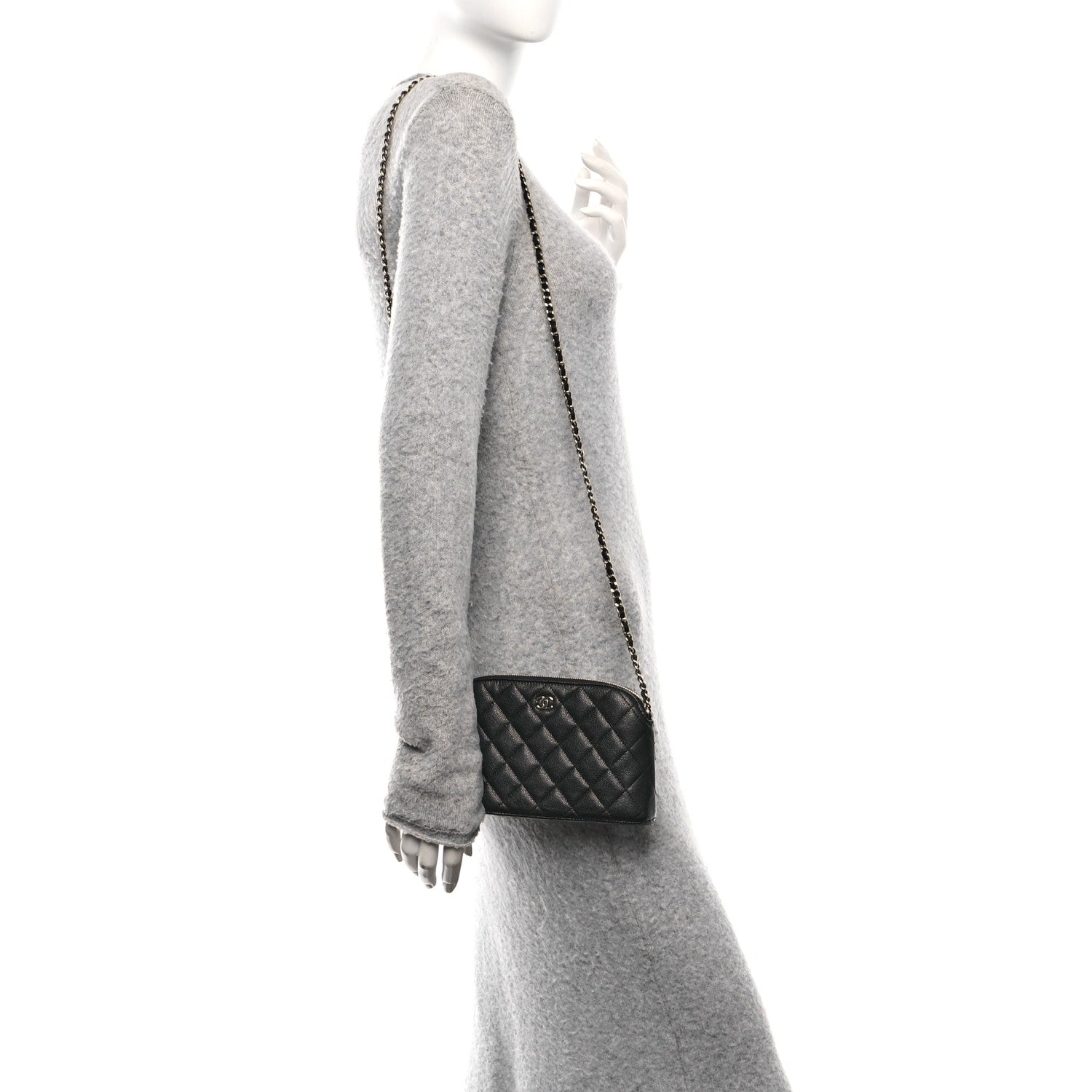 Chanel Caviar Quilted Classic Clutch With Chain Black 2 of 11