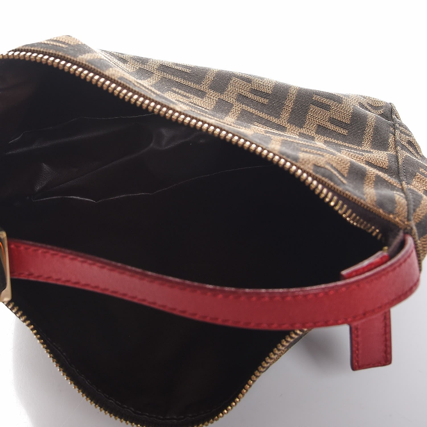 Fendi Zucca Cuoio Lucido Mini Pochette Tobacco Rosso Scuro 5 of 11