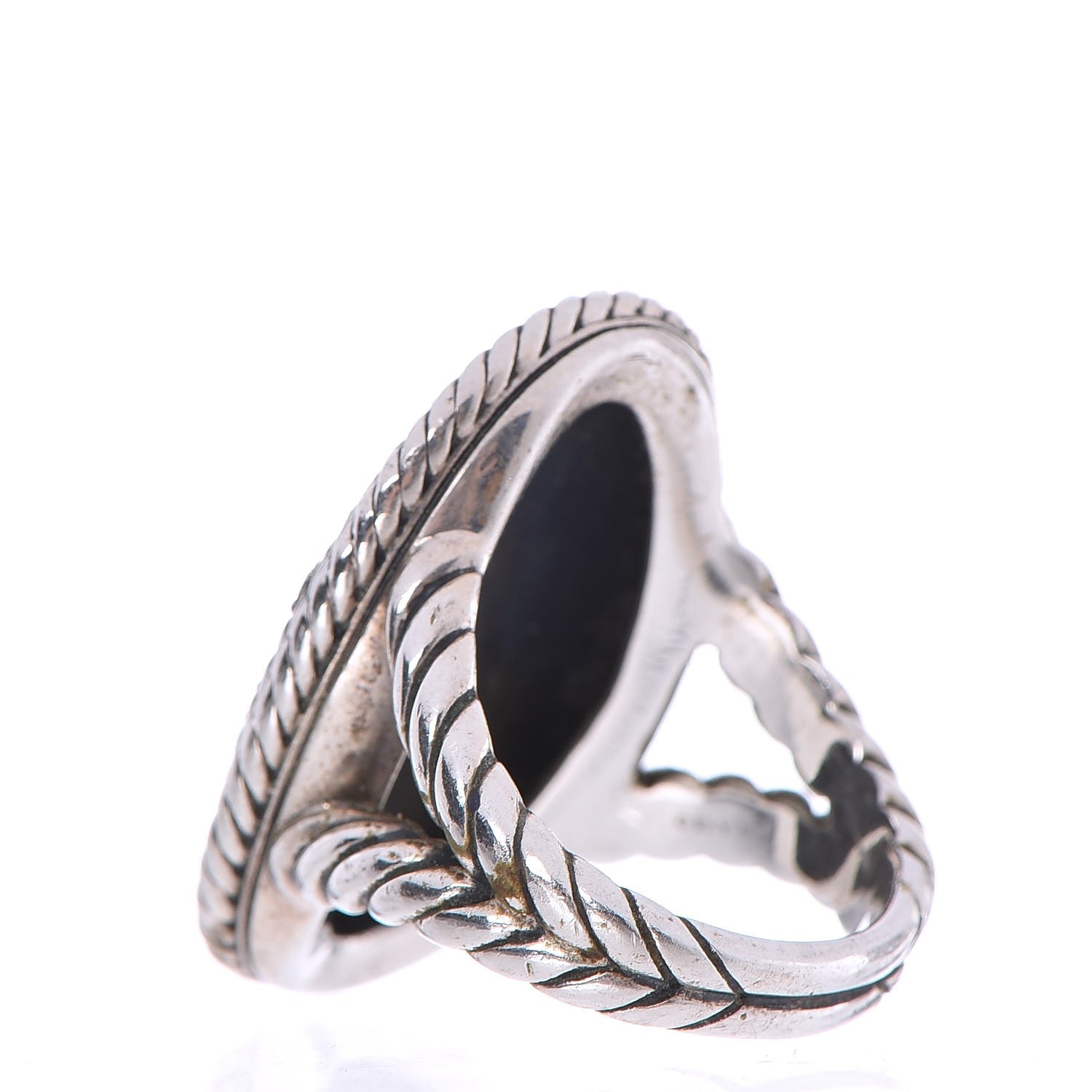 David Yurman Sterling Silver Diamond Cable Coil Ring 58.5 8.5 3 of 4