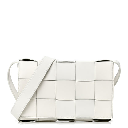 Bottega Veneta Lambskin Maxi Intrecciato Cassette Crossbody Bag White 1 of 4