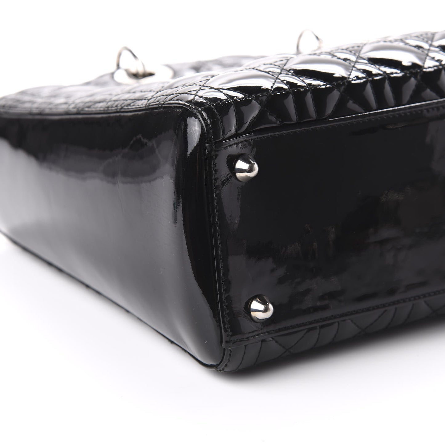 Patent Cannage Large Lady Dior Black