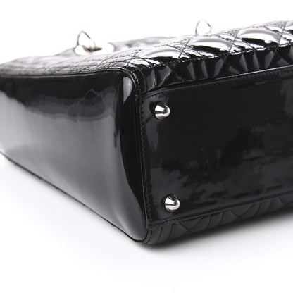 Christian Dior Patent Cannage Large Lady Dior Black 6 of 10