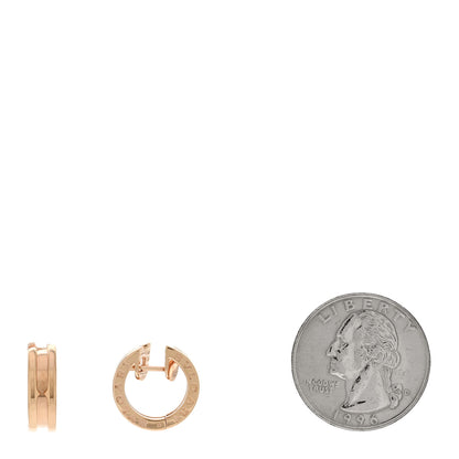 Bulgari 18K Rose Gold Small B.Zero1 Hoop Earrings 2 of 5