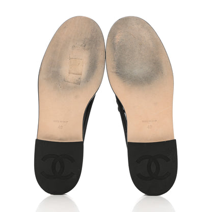 Chanel Mesh Satin CC Loafers 40 Black 5 of 8