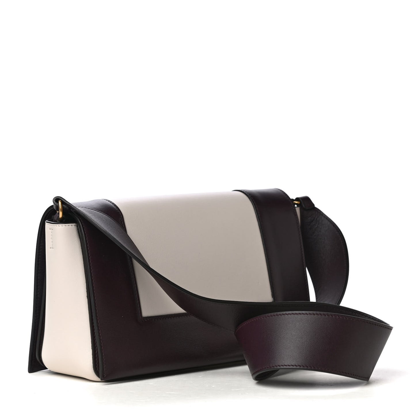Shiny Smooth Calfskin Medium Frame Shoulder Bag Velvet Desert