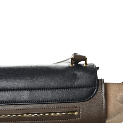 Celine Calfskin Suede Tri-color Large Trapeze Olive 12 of 22