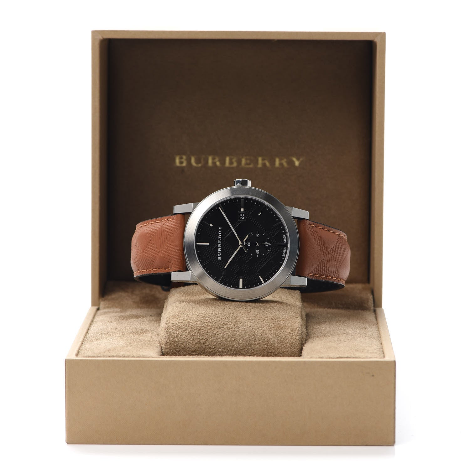 Burberry Stainless Steel Calfskin 42mm The City Quartz Watch Black BU9905 7 of 7