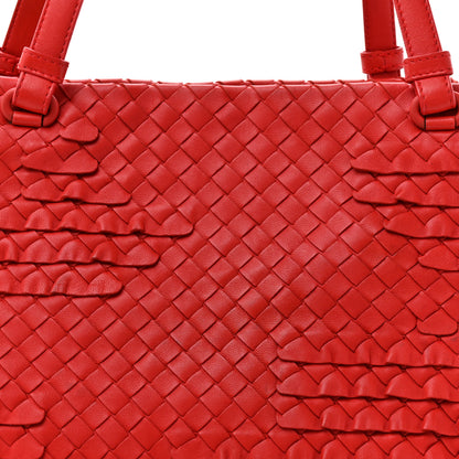 Bottega Veneta Nappa Intrecciato Ruffle Tote Red 8 of 14