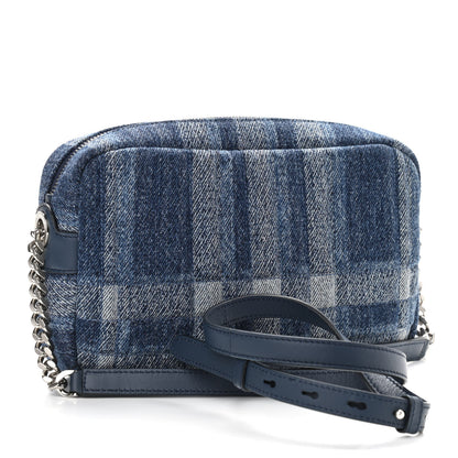 Burberry Calfskin Demin Check Small Lola Camera Bag Navy 3 of 12