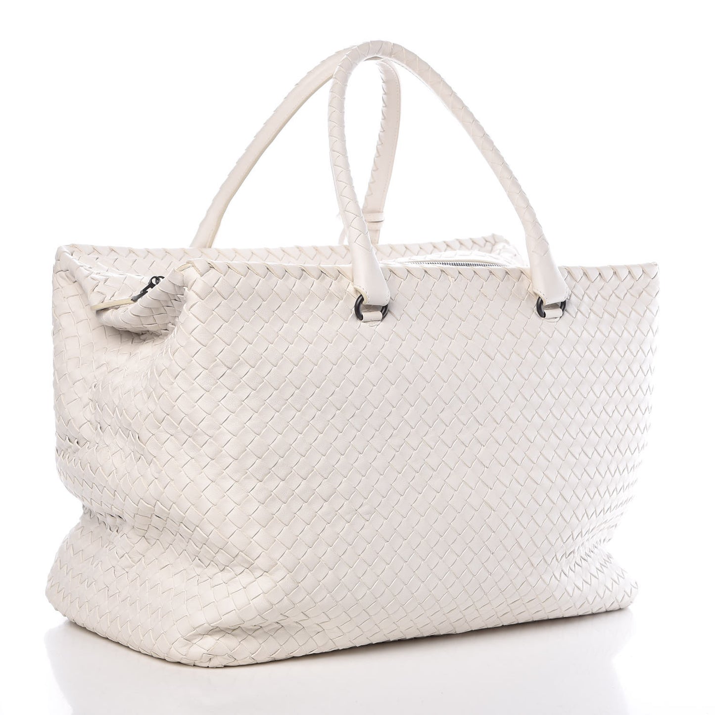 Nappa Intrecciato Brick Tote White