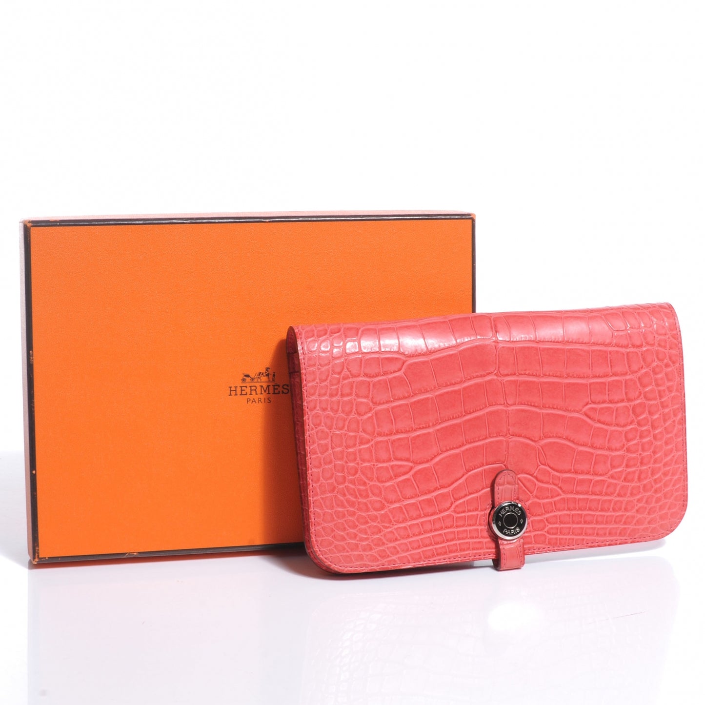 Matte Alligator Dogon Combined Wallet Bougainvillea