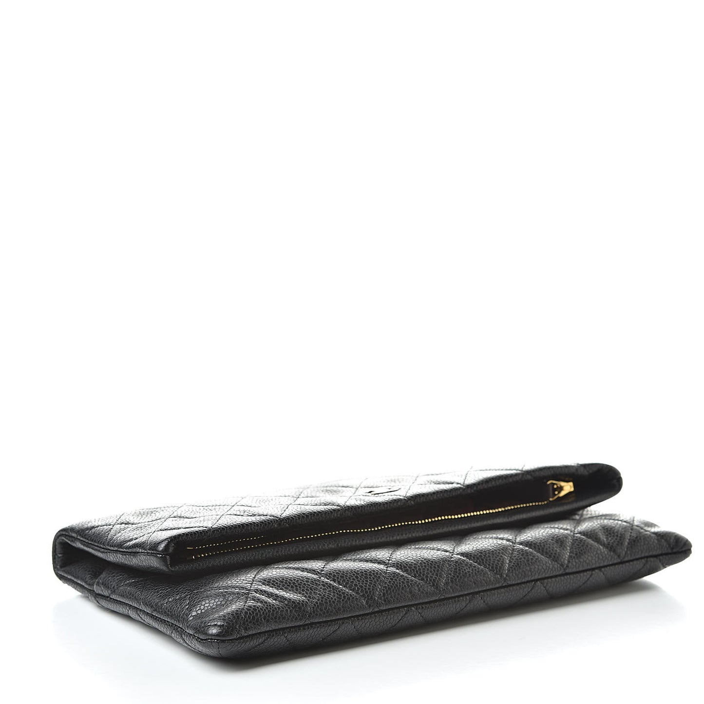Caviar Quilted CC Beauty Clutch Black