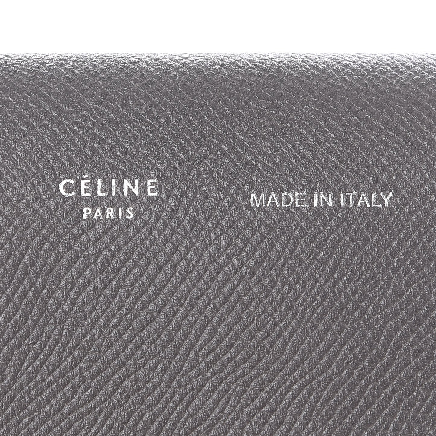 Grained Calfskin Strap Clutch Grey Blue