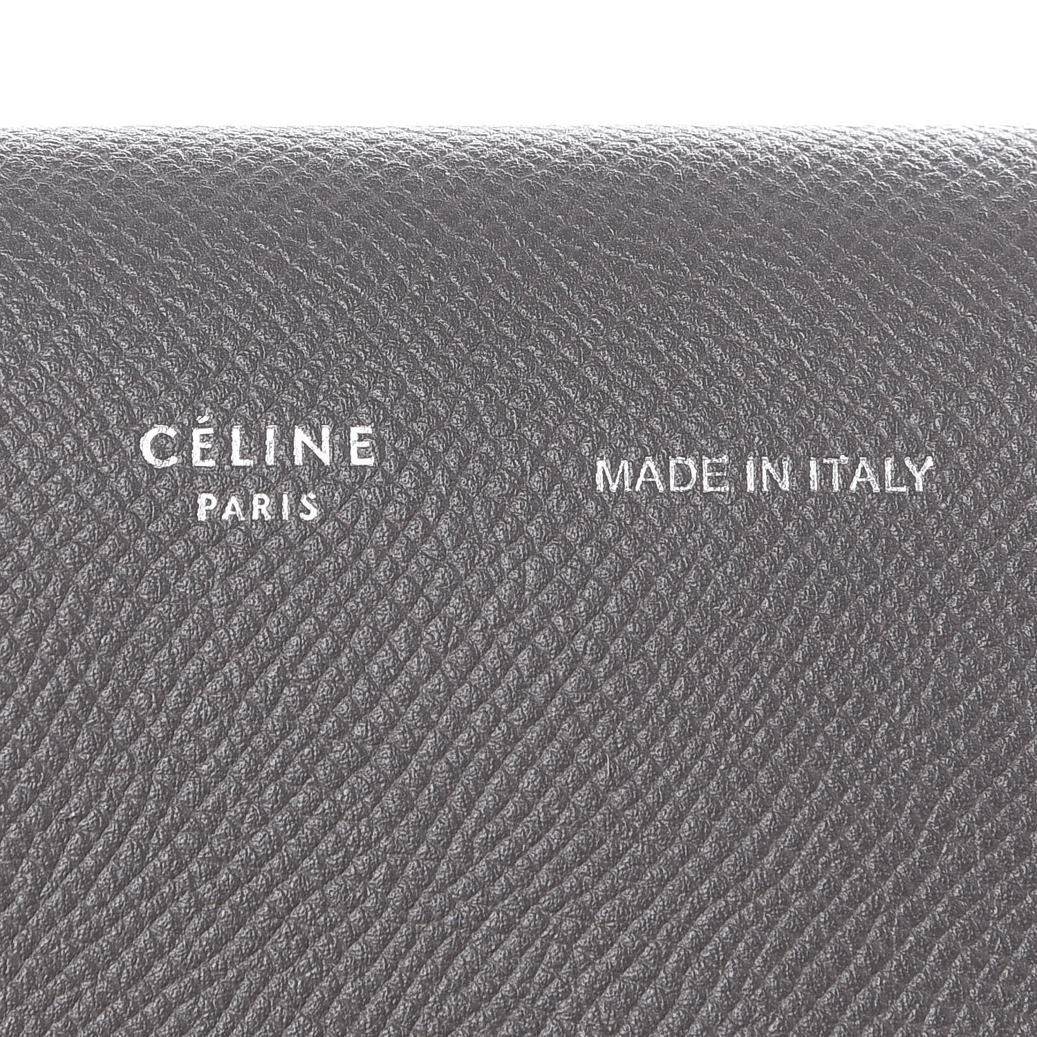Celine Grained Calfskin Strap Clutch Grey Blue 6 of 10