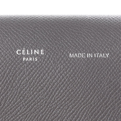 Celine Grained Calfskin Strap Clutch Grey Blue 6 of 10