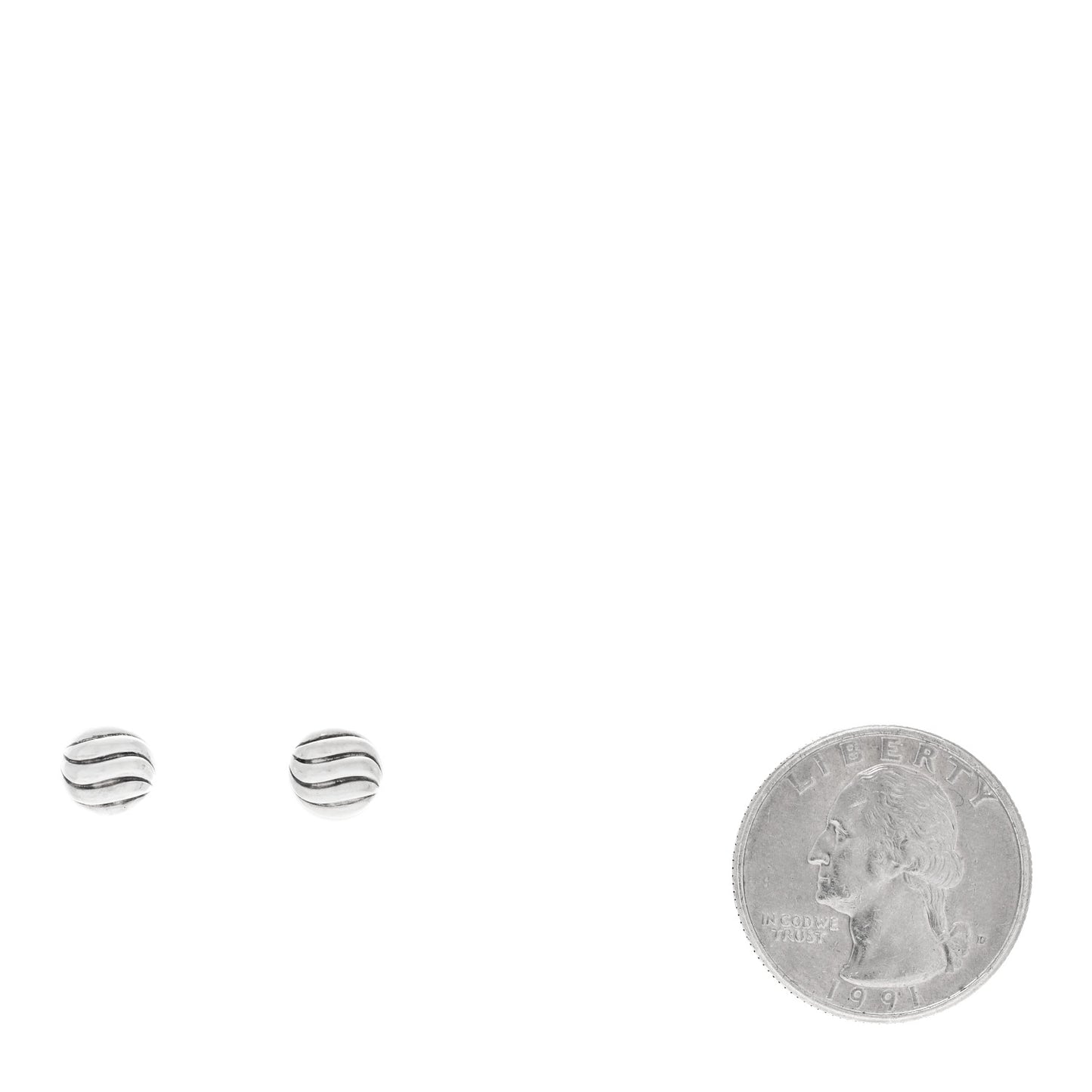 Sterling Silver 8mm Sculpted Cable Stud Earrings