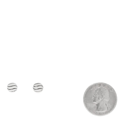 David Yurman Sterling Silver 8mm Sculpted Cable Stud Earrings 2 of 4