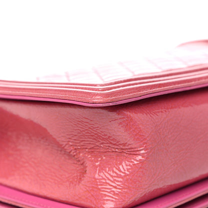 Chanel Distressed Patent Calfskin Quilted New Medium Boy Flap Pink 11 of 18