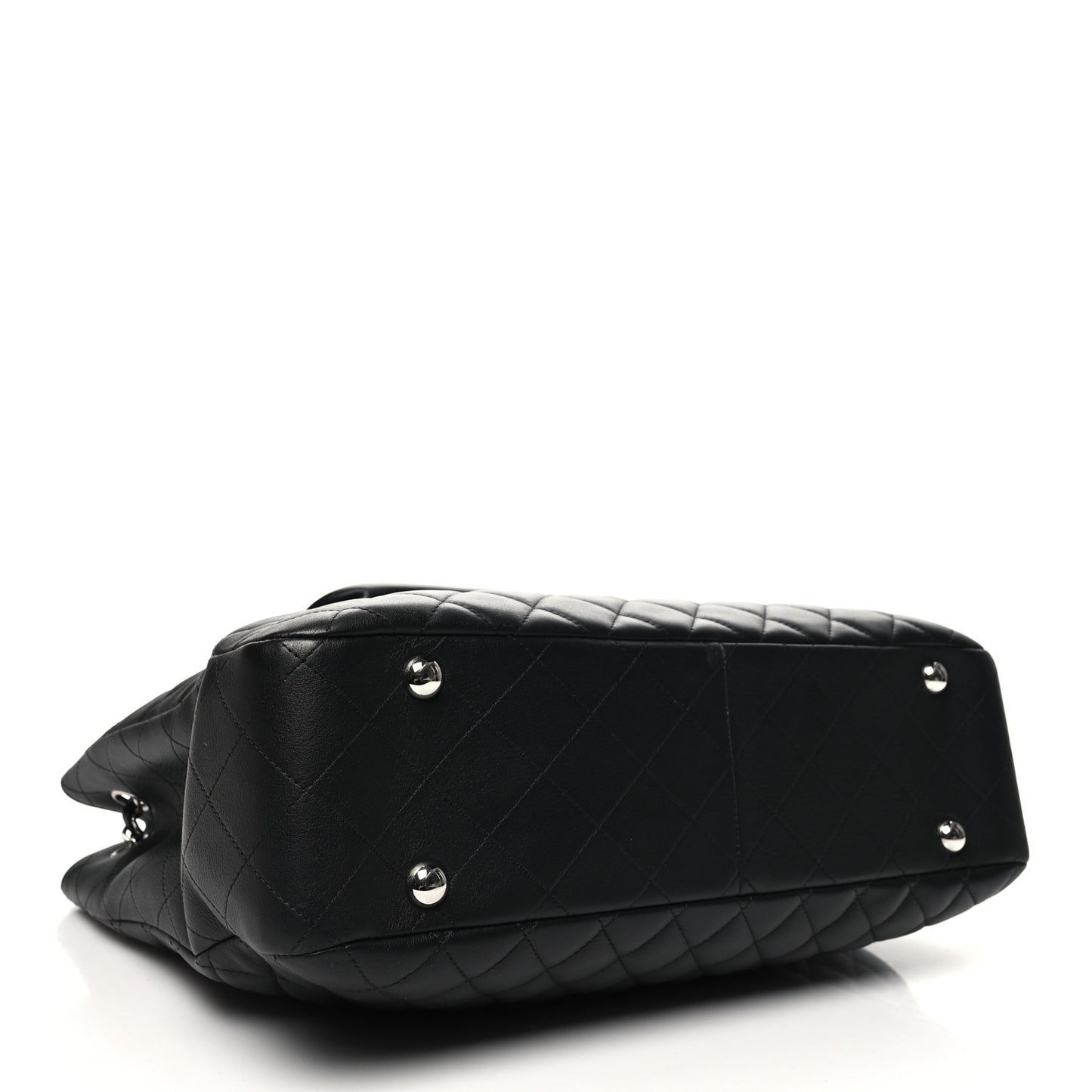 Calfskin Quilted Flap Tote Black
