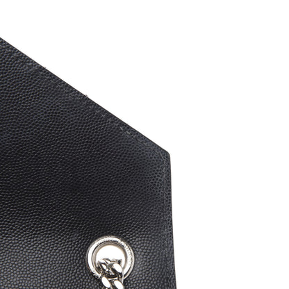 Saint Laurent Grain De Poudre Textured Mixed Matelasse Triquilt Medium Monogram Satchel Black 12 of 13