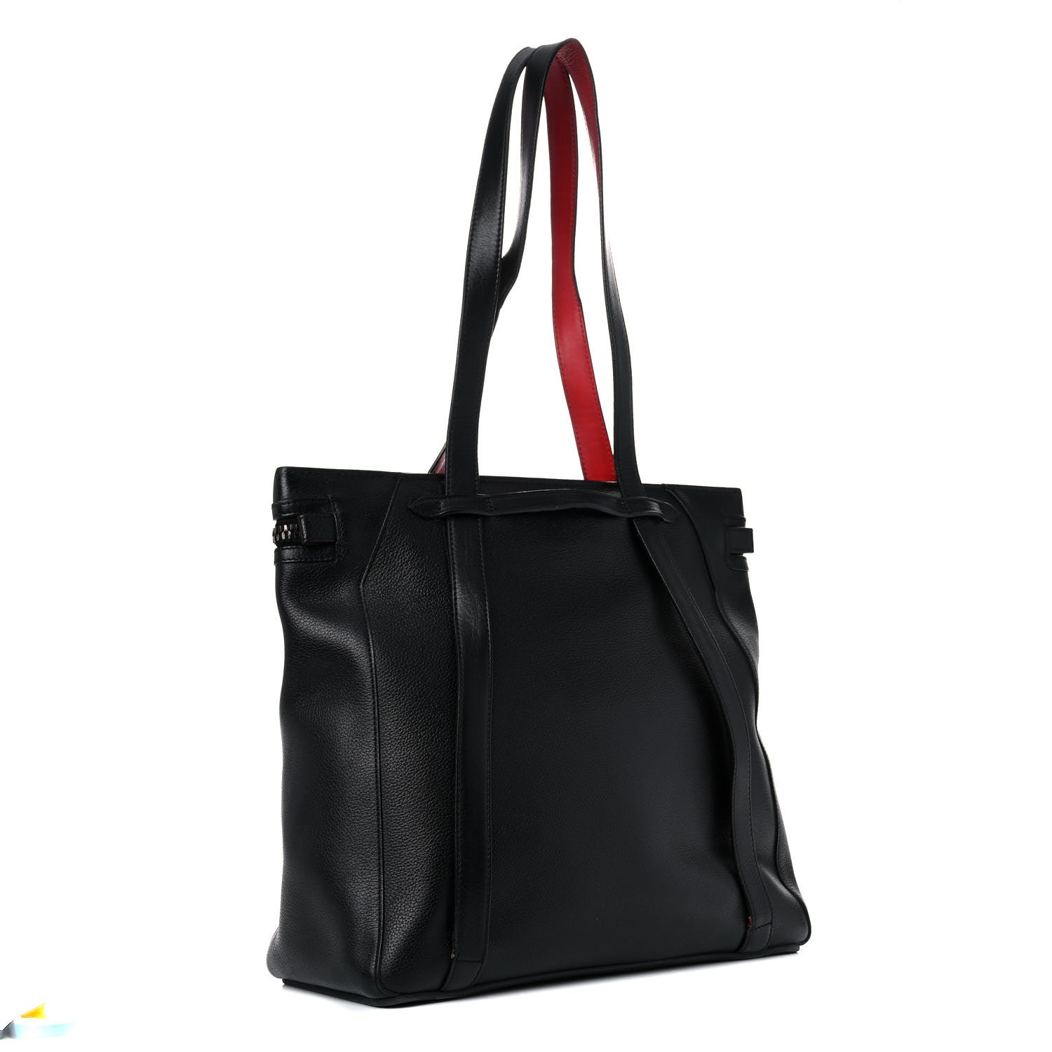 Christian Louboutin Grained Calfskin Studded Tote Black 3 of 25