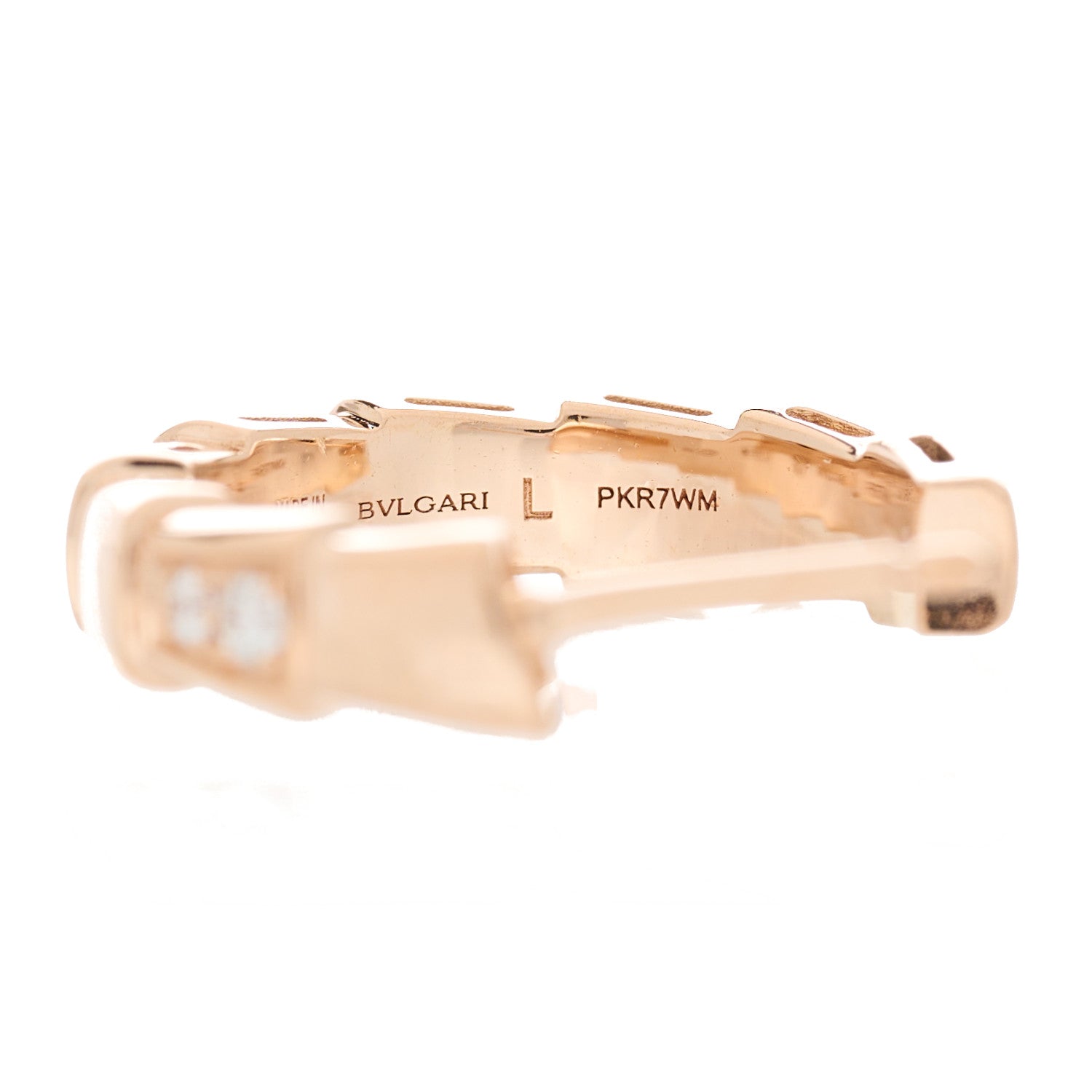 Bulgari 18K Rose Gold Diamond Serpenti Viper Hoop Earrings 4 of 7