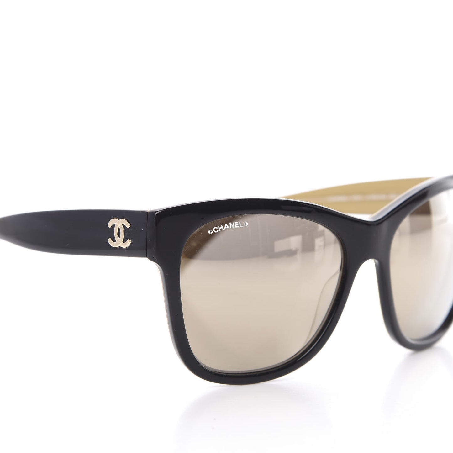 Acetate Mirrored Runway Square Sunglasses 5380 Black