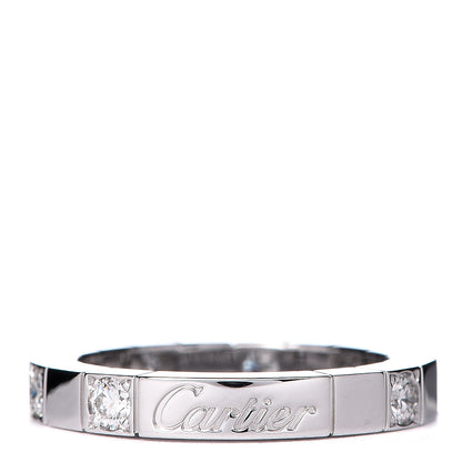 Cartier 18K White Gold Diamond Lanieres Half Eternity Band Ring 46 3.75 1 of 4