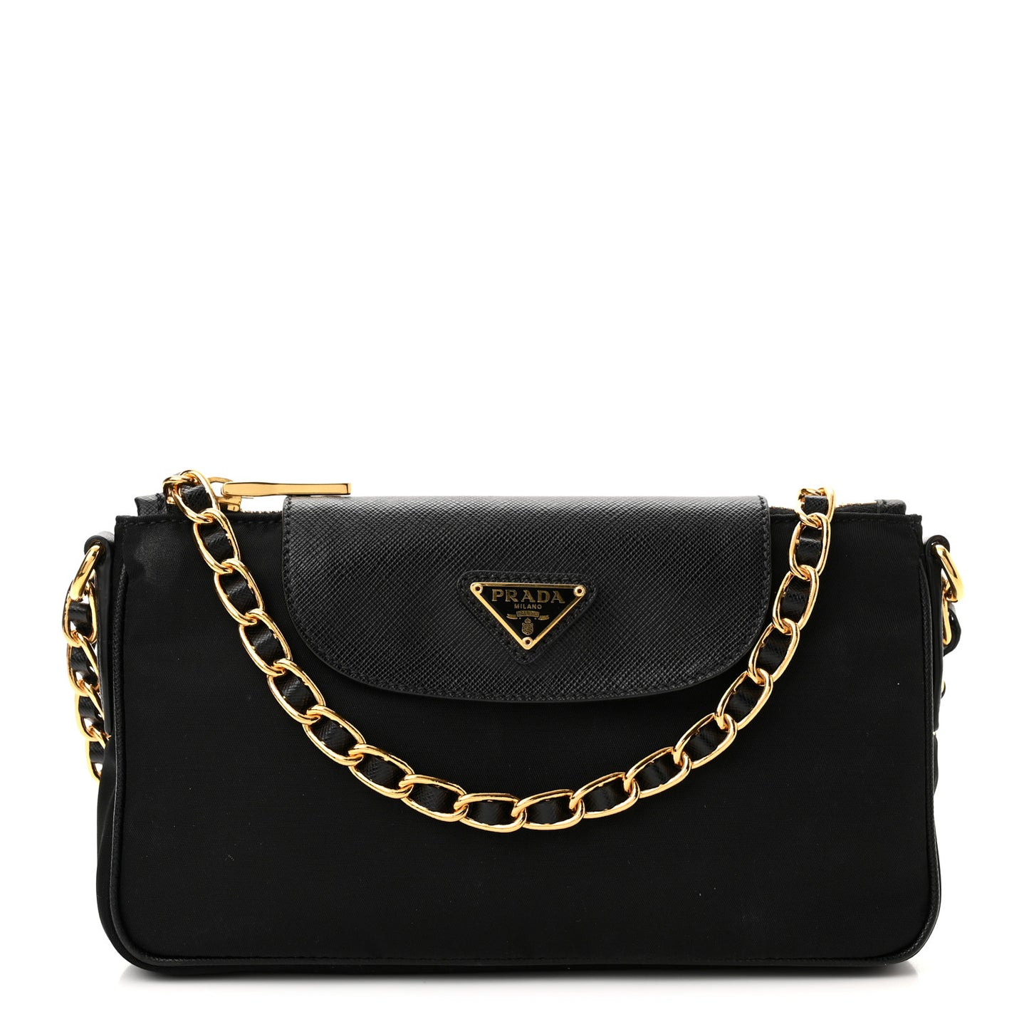 Tessuto Nylon Saffiano Crossbody Bag Black