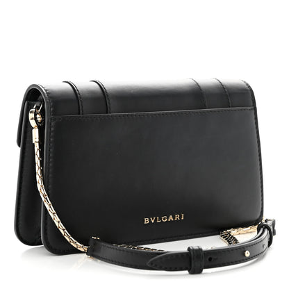 Bulgari Calfskin Serpenti Forever Chain Wallet Black 3 of 9